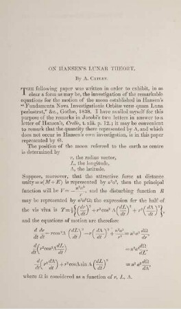 On Hansen's lunar theory.
