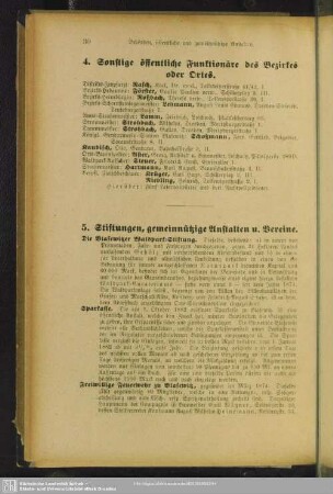 5. Stiftungen, gemeinnützige Anstalten und Vereine