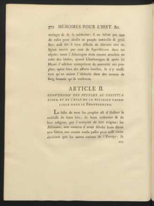 Article II. Conversion Des Peuple Au Christianisme, Et De L'État De La Religion Catholique Dans Le Brandebourg.