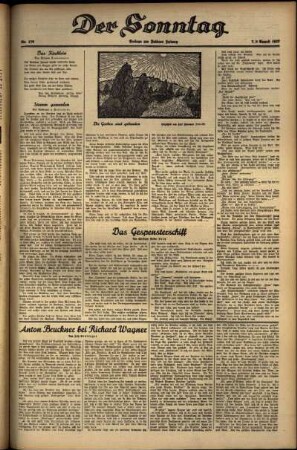 Zweite Ausgabe vom Sonntag, den 08. August 1937.