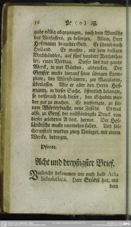 Acht und dreyßigster Brief