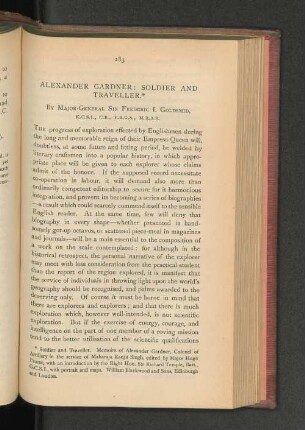 Alexander Gardner. Soldier and Traveller.