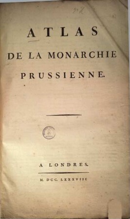 Atlas de la Monarchie Prussienne