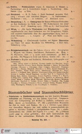 Stammbücher und Stammbuchblätter (Nr. 1 - 8)