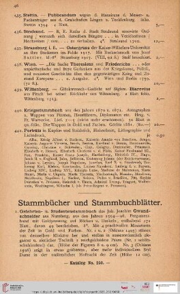 Stammbücher und Stammbuchblätter (Nr. 1 - 8)