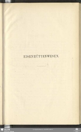 Eisenhüttenwesen