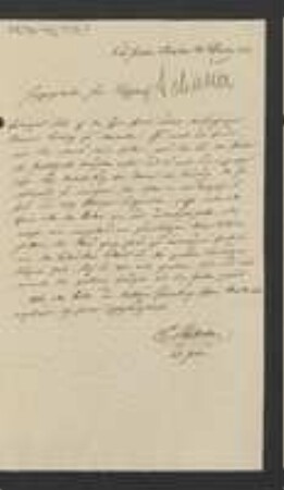 Brief von Johann Conrad Schauer an Unbekannt