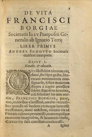 Vita Francisci Borgiae Tertij Societatis Iesv Generalis