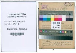 Entnazifizierung Josepha Schlichting, geb. 27.06.1891 (Haendlerin)