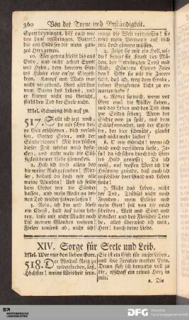 XIV. Sorge für Seele und Leib.