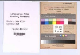 Entnazifizierung Herbert Van Huellen , geb. 06.03.1910 (Geschaeftsinhaber)