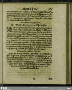 Das fünff und zwantzigste Capitel. III. Von Schwachheit und Ohnkräfften