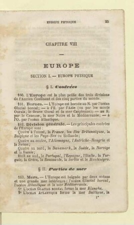 Chapitre VIII Europe Section I. - Europe physique