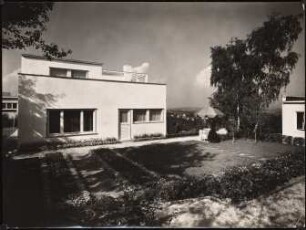 Werkbund-Ausstellung, Stuttgart-Weißenhof Einfamilienhaus Typ C 7: Außenansicht Gartenseite