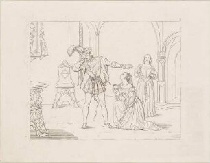 Zu Shakespeares "Othello", Blatt 9, 4. Akt, 2. Szene: Desdemona kniet vor Othello
