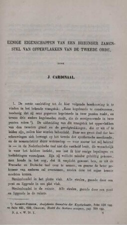 Eenige eigenschappen van een bijzonder zamenstel van oppervlakken van de tweede orde.