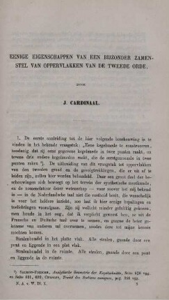 Eenige eigenschappen van een bijzonder zamenstel van oppervlakken van de tweede orde.