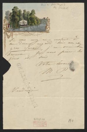Brief an Hippolyte-André-Jean-Baptiste Chelard : o.D.