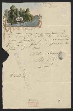 Brief an Hippolyte-André-Jean-Baptiste Chelard : o.D.
