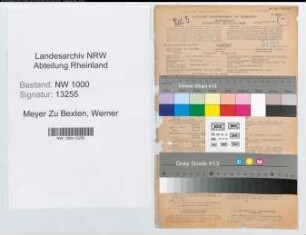 Entnazifizierung Werner Meyer Zu Bexten, geb. 22.10.1896 (Bankdirektor)