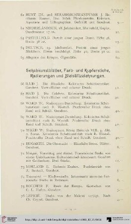 Schabkunstblätter, Farb- und Kupferstiche, Radierungen, Bleistiftzeichnungen (Nr. 66-100)