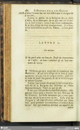 Lettre L. Au même