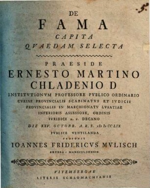 De fama capita quaedam selecta