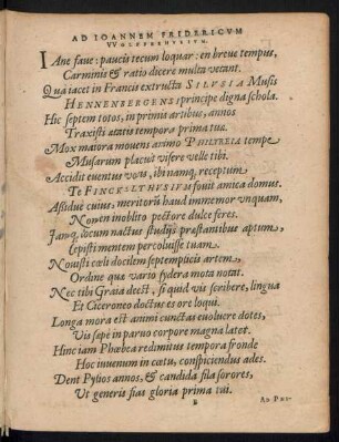 Ad Ioannem Fridericum Wolffeshusium.