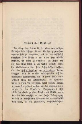 Jenseits oder Diesseits?