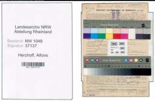 Entnazifizierung Alfons Herzhoff , geb. 08.12.1907 (Metzger)