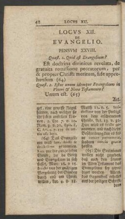 Locus XII. De Evangelio