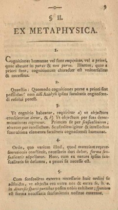 § II. Ex metaphysica.
