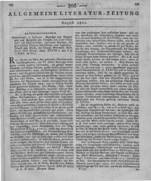 Rösch, J. F. v.: Beiträge zur Geographie und Geschichte der Vorzeit. Mit einer Steintafel mit Keilschriften und einer Beilage, das griechische Theater betreffend. Stuttgart: Löflund 1819