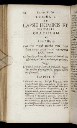 Locus V. De Lapsu Hominis Et Peccato.