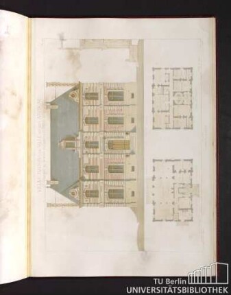 Villas, maisons de ville et de campagne. Composées sur les motifs des maisons de Paris moderne. Maison de ville entre cour et jardin. Plan du rez-de-chaussée. Plan du 1er Etage.