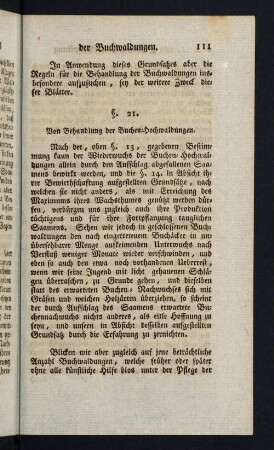 111-121, §. 21. Von Behandlung der Buchen-Hochwaldungen