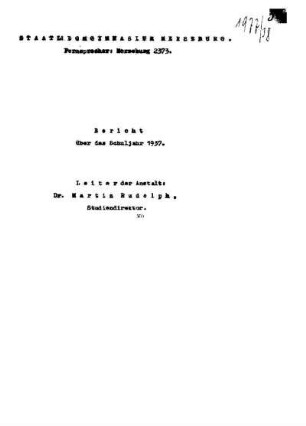 1937/38: Bericht ... - 1937/38