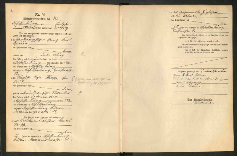 Standesamtsbuch der Stadt Aschaffenburg: Eheschließungen 252/1930 - 130/1931
