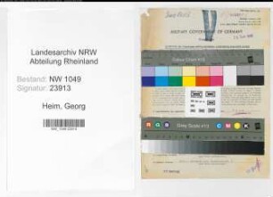 Entnazifizierung Georg Heim , geb. 04.03.1884 (Werkmeister)