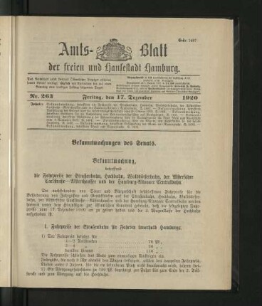No. 263, 17. Dezember 1920
