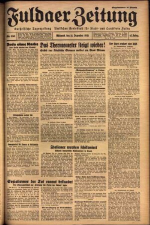 Ausgabe vom Mittwoch, den 21. Dezember 1938.