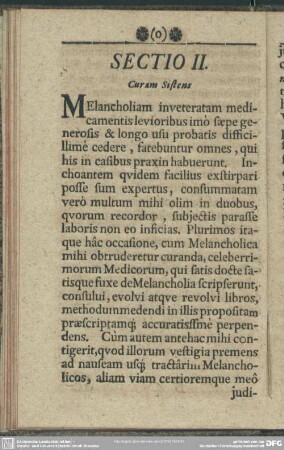 Sectio II. Curam Sistens