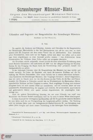 5: Urkunden und Regesten zur Baugeschichte des Strassburger Münsters, [2]