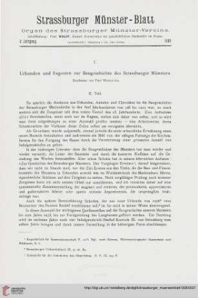 5: Urkunden und Regesten zur Baugeschichte des Strassburger Münsters, [2]