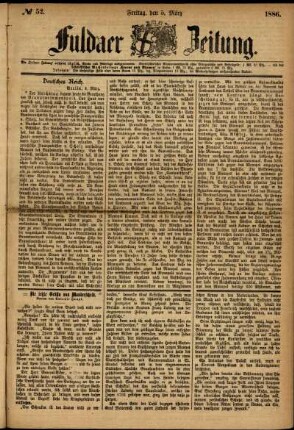 Ausgabe vom Freitag, den 05. März 1886.