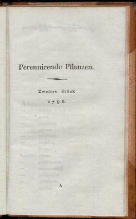 Perennirende Pflanzen. Zweites Stück 1798.
