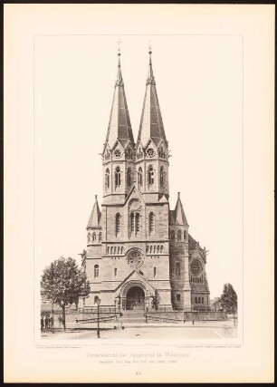 Ringkirche, Wiesbaden: Ansicht (aus: Moderne Neubauten, 2.Jg., 1895ff, hrsg. W. Kick)