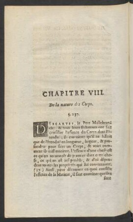Chapitre VIII. De la nature des Corps.