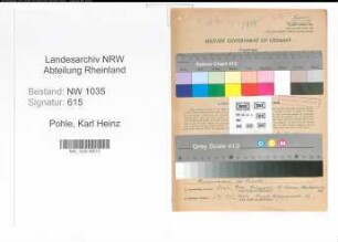 Entnazifizierung Karl Heinz Pohle , geb. 09.06.1906 (ElektroIng.)