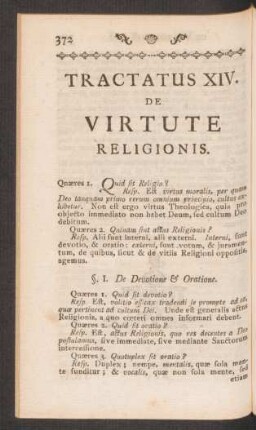 Tractatus XIV. De Virtute Religionis.